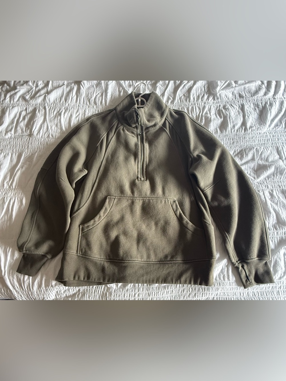 Lululemon Scuba Oversized Olive Green Half-Zip Funnel Neck Size M/L